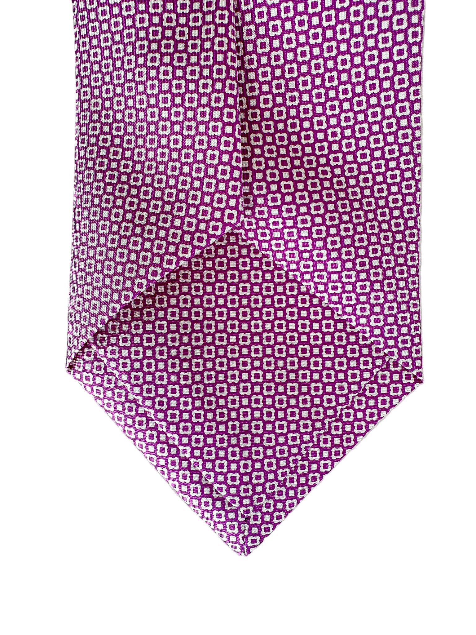 Drake's Purple White Floral Silk Tie