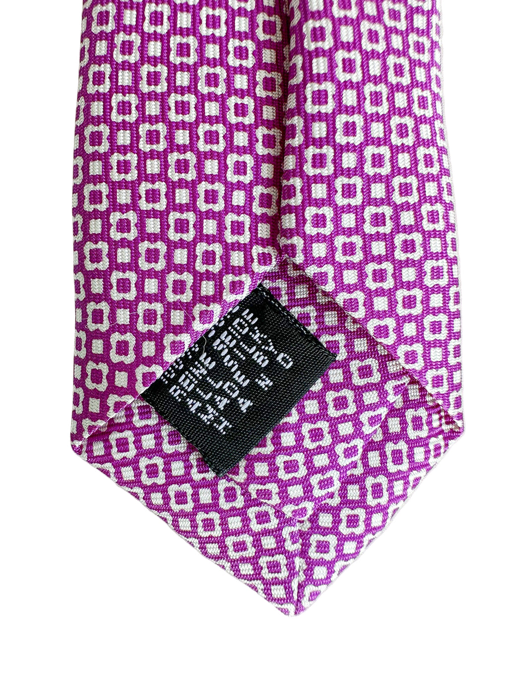 Drake's Purple White Floral Silk Tie