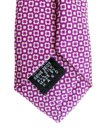 Drake's Purple White Floral Silk Tie