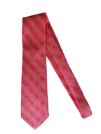 Drake's Pink Checked Silk Tie