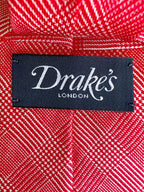 Drake's Pink Checked Silk Tie