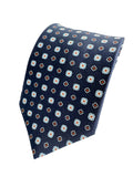 Drake's Navy Aztec Square Print Silk Tie