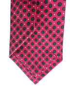 Drake's Dark Pink Daisy Floral Print Silk Tie