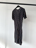 Diane Von Fursternberg Black V-Neck Crepe Printed Dress - House Of Huntington