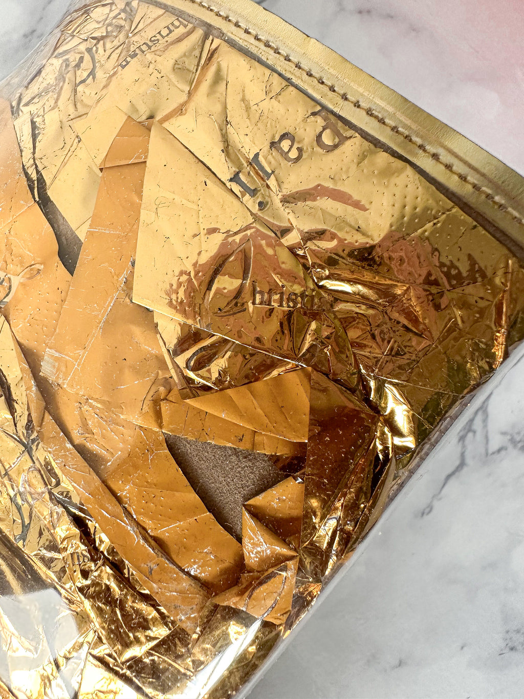 Christian Louboutin Booty Cap 100 Creased-Foil Perspex Ankle Boots (EU 35)