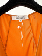 Diane Von Furstenberg DVF Orange Crepe De Chine Silk Wrap Blouse Top - House Of Huntington