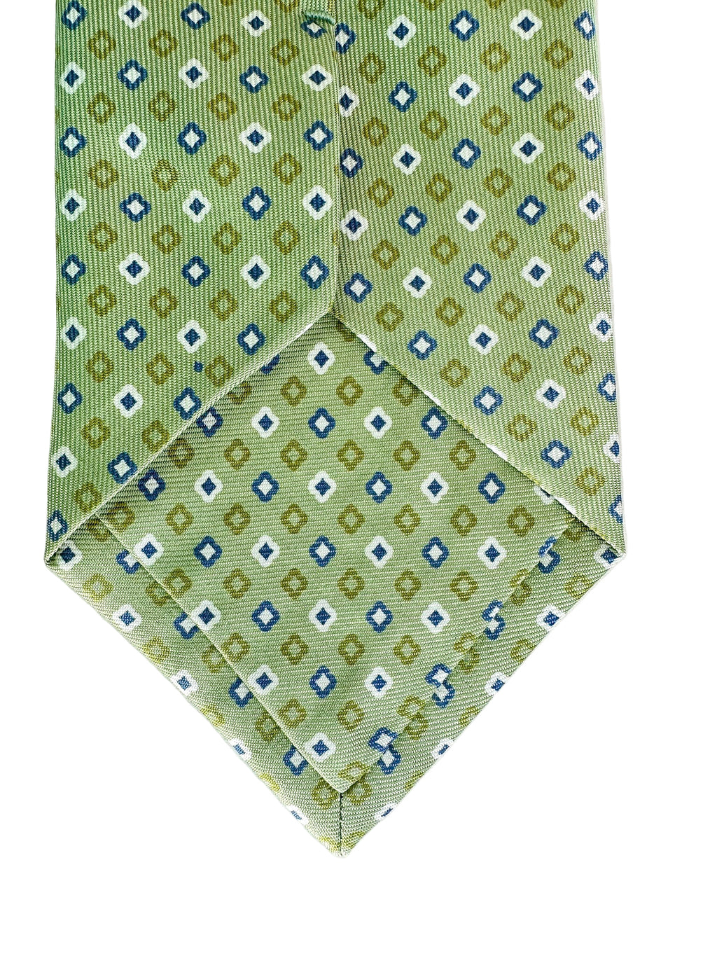 Drake's Green Diamond Print Silk Tie