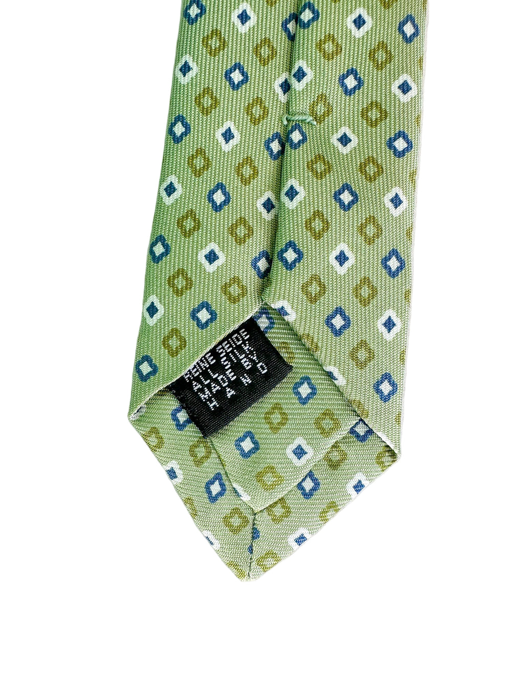 Drake's Green Diamond Print Silk Tie