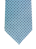 Drake's – Hellblaue Seidenkrawatte mit gepunktetem Blumenmuster