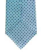 Drake's – Hellblaue Seidenkrawatte mit gepunktetem Blumenmuster