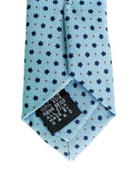 Drake's – Hellblaue Seidenkrawatte mit gepunktetem Blumenmuster