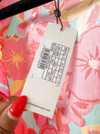 Never Fully Dressed Pink Tropical Floral Wrap Mini Dress - House Of Huntington