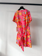 Never Fully Dressed Pink Tropical Floral Wrap Mini Dress - House Of Huntington