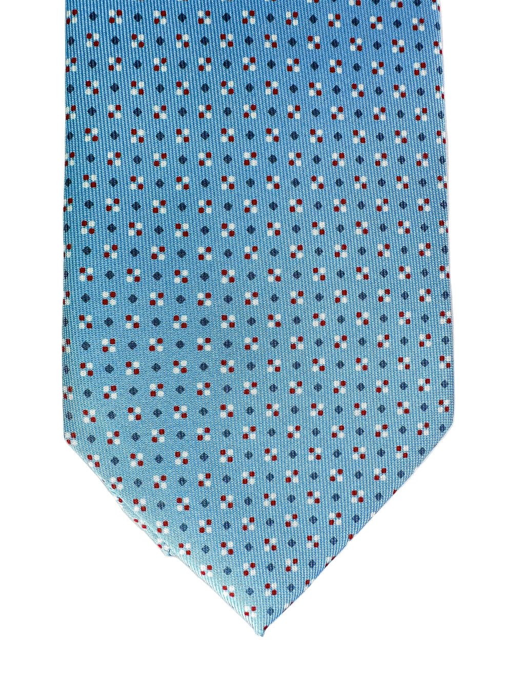 Drake's Light Blue Diamond Dot Silk Tie