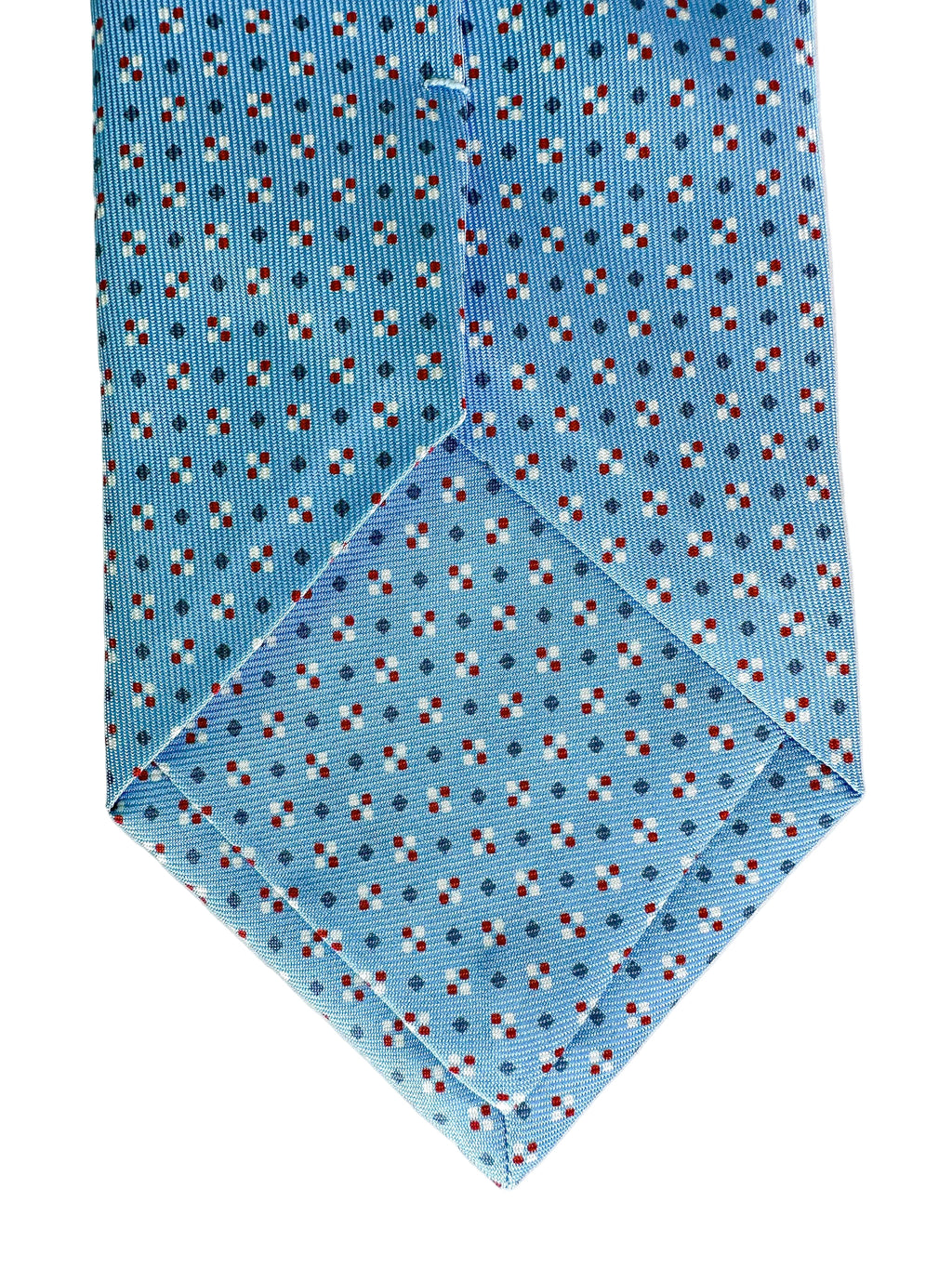 Drake's Light Blue Diamond Dot Silk Tie