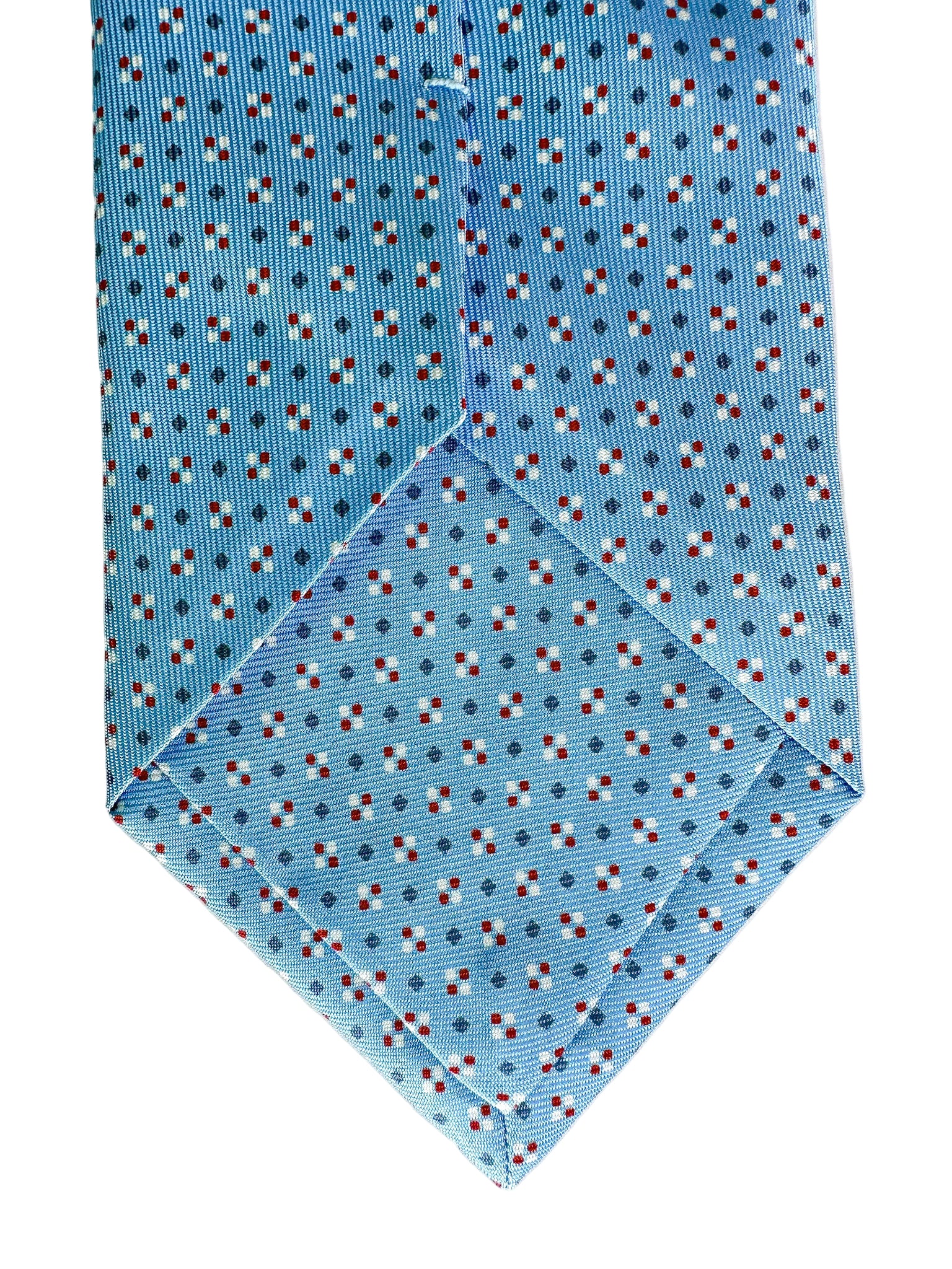 Drake's Light Blue Diamond Dot Silk Tie