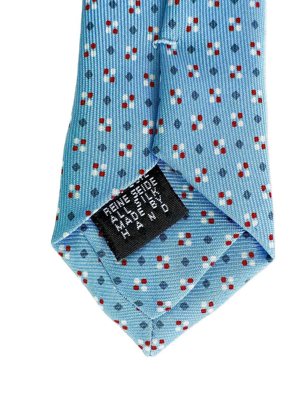 Drake's Light Blue Diamond Dot Silk Tie