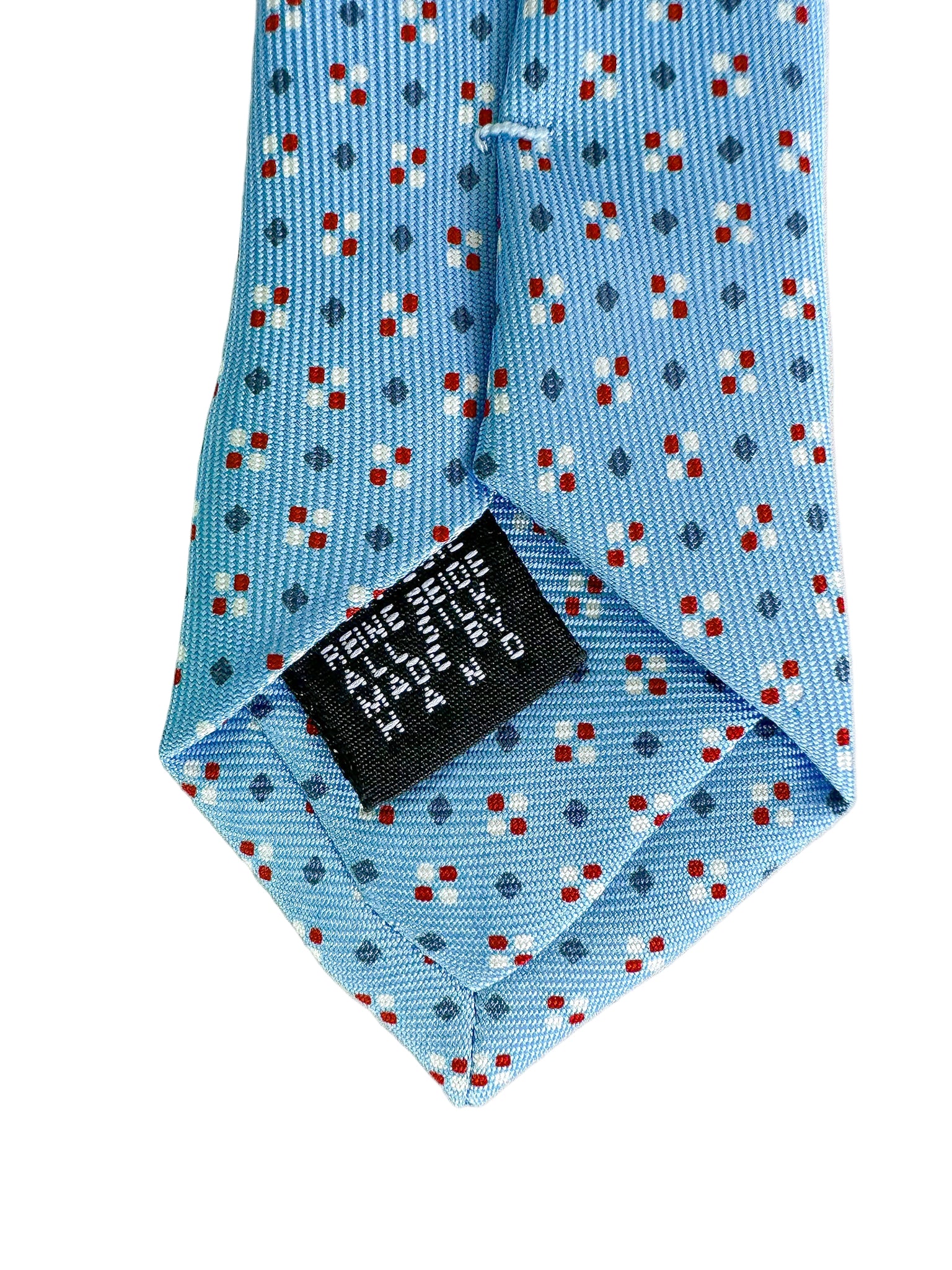 Drake's Light Blue Diamond Dot Silk Tie