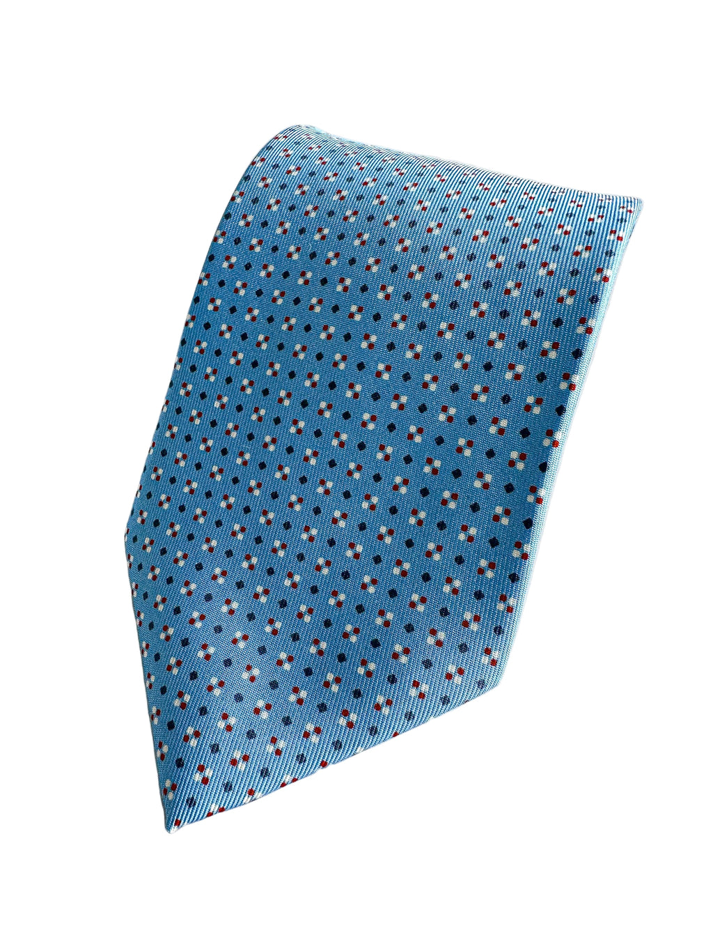 Drake's Light Blue Diamond Dot Silk Tie