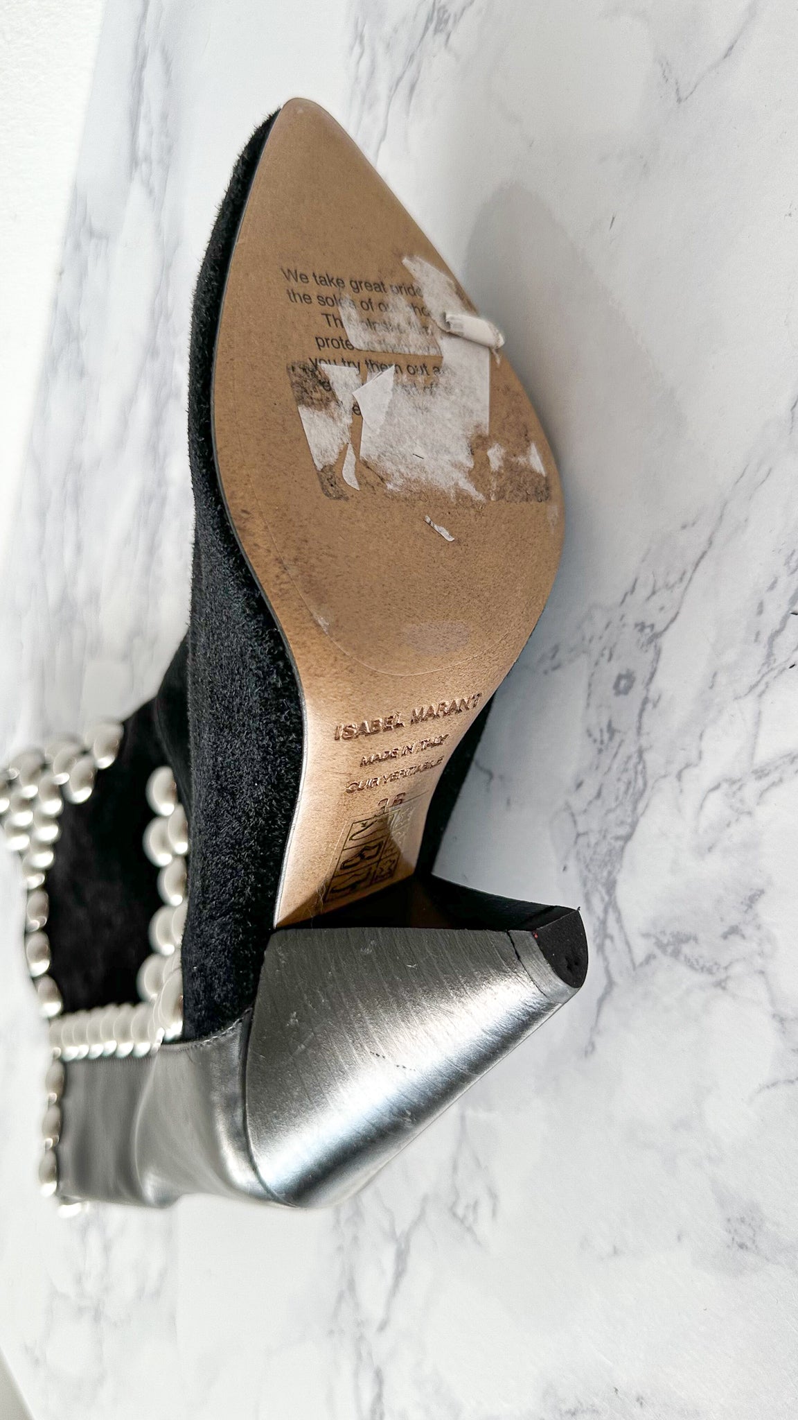 Isabel Marant Layo Studded Cone Heel Suede Black Calf Boots (EU 36)