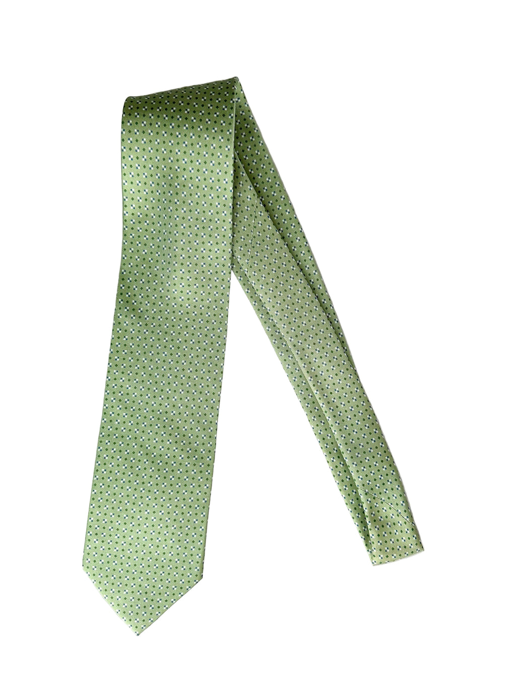 Drake's Green Diamond Dot Silk Tie
