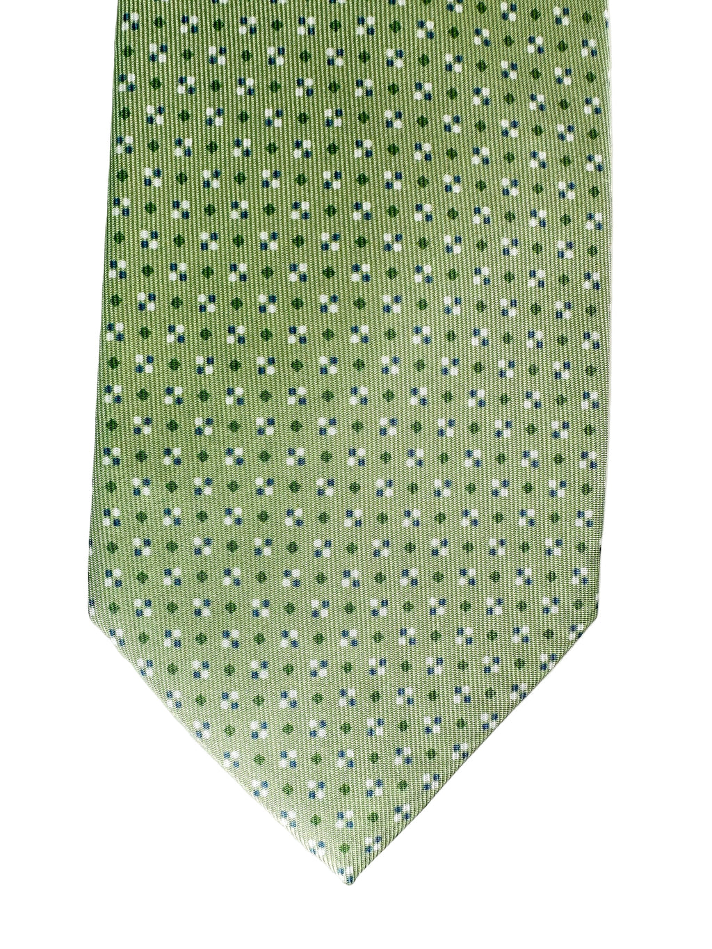 Drake's Green Diamond Dot Silk Tie