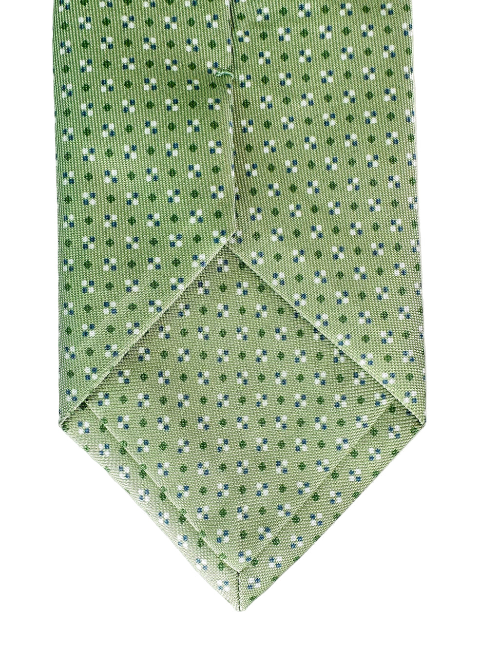 Drake's Green Diamond Dot Silk Tie
