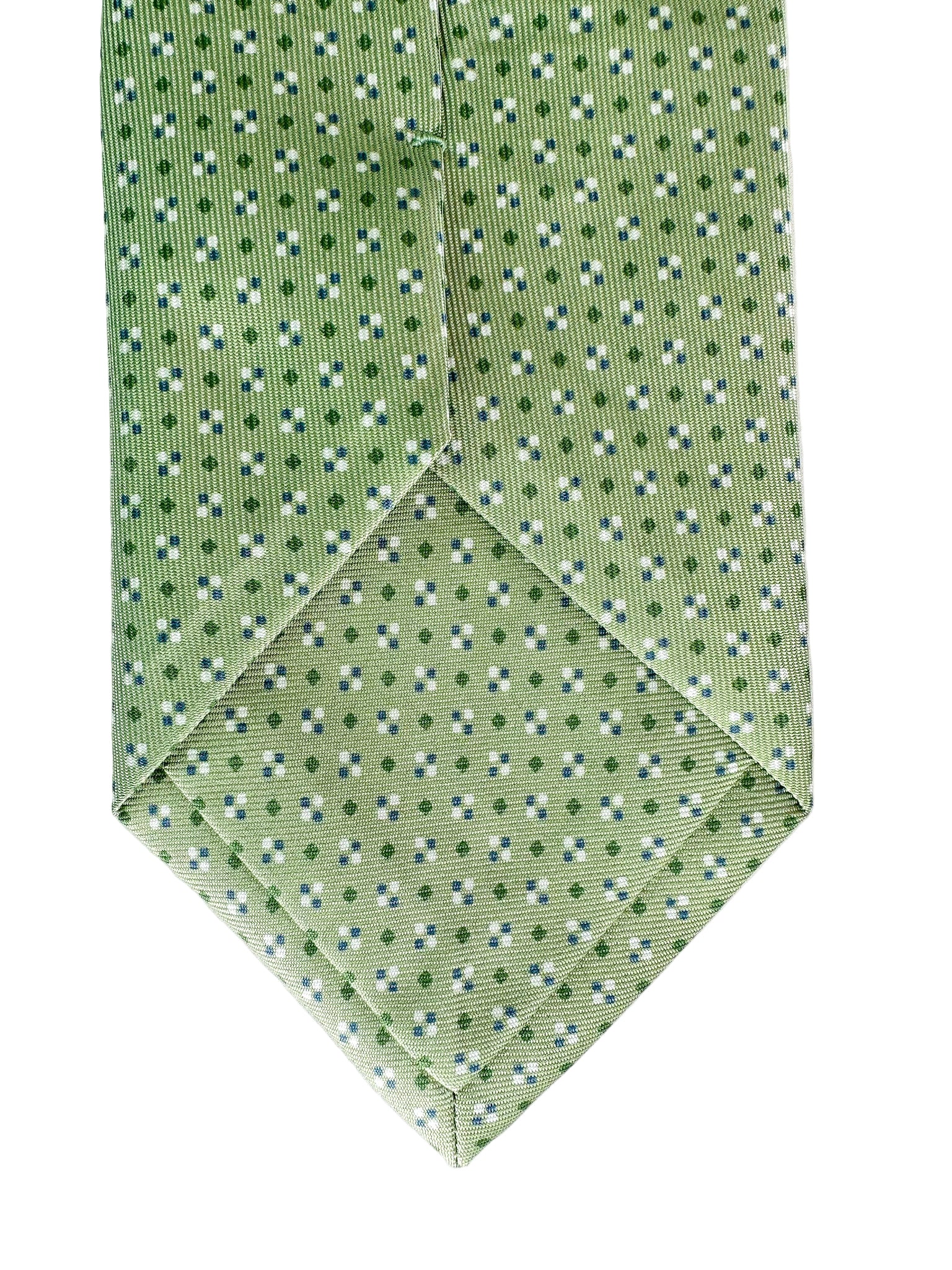 Drake's Green Diamond Dot Silk Tie