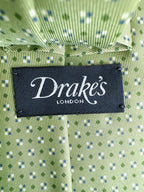 Drake's Green Diamond Dot Silk Tie
