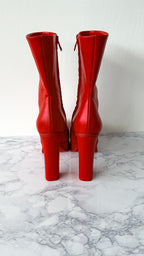 Alexander McQueen Red Platform Red Sole High Heel Boots