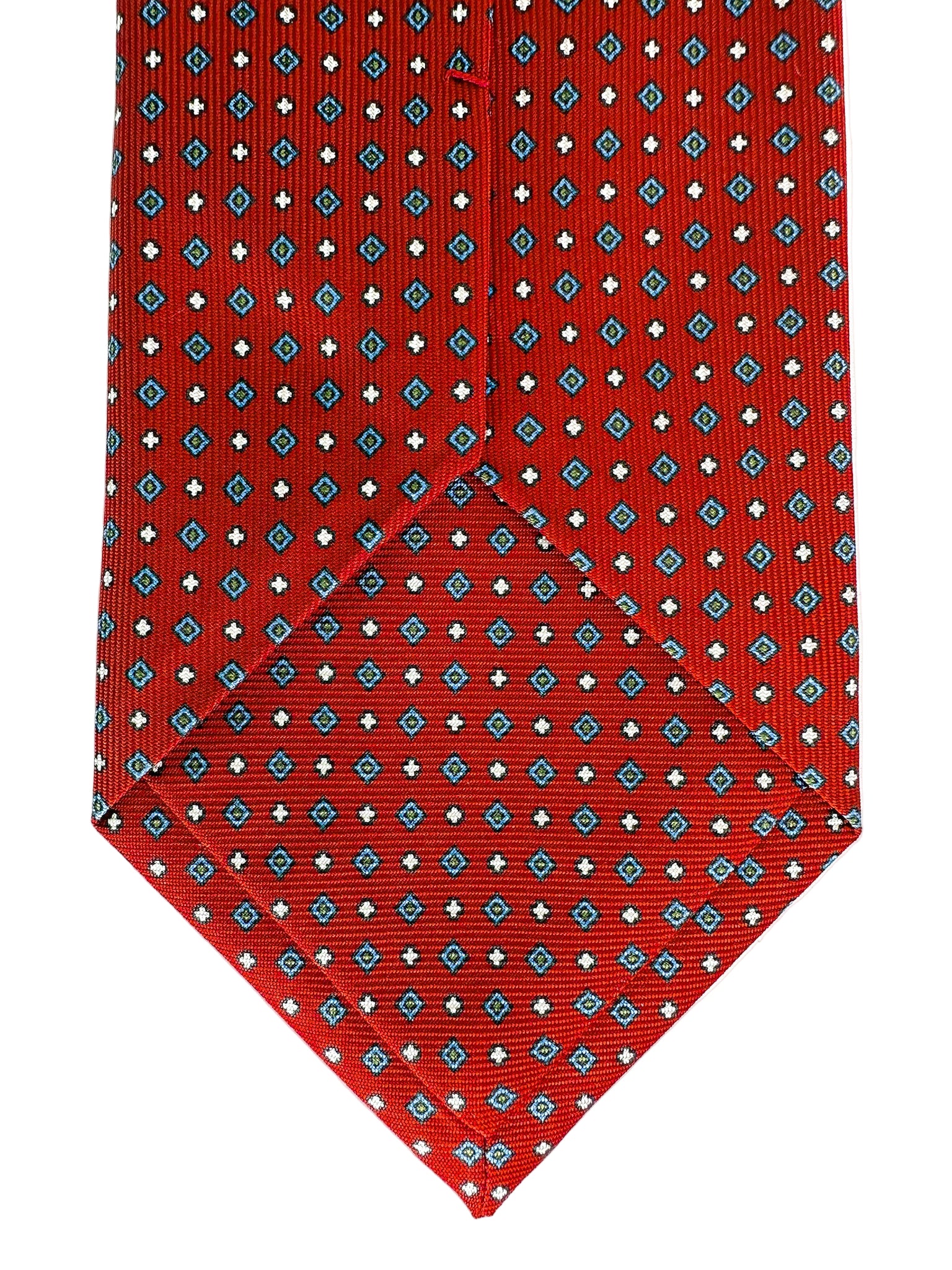 Drake's Dark Red Diamond Print Silk Tie