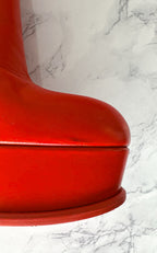 Alexander McQueen Red Platform Red Sole High Heel Boots