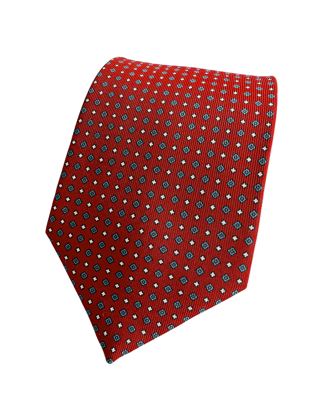 Drake's Dark Red Diamond Print Silk Tie