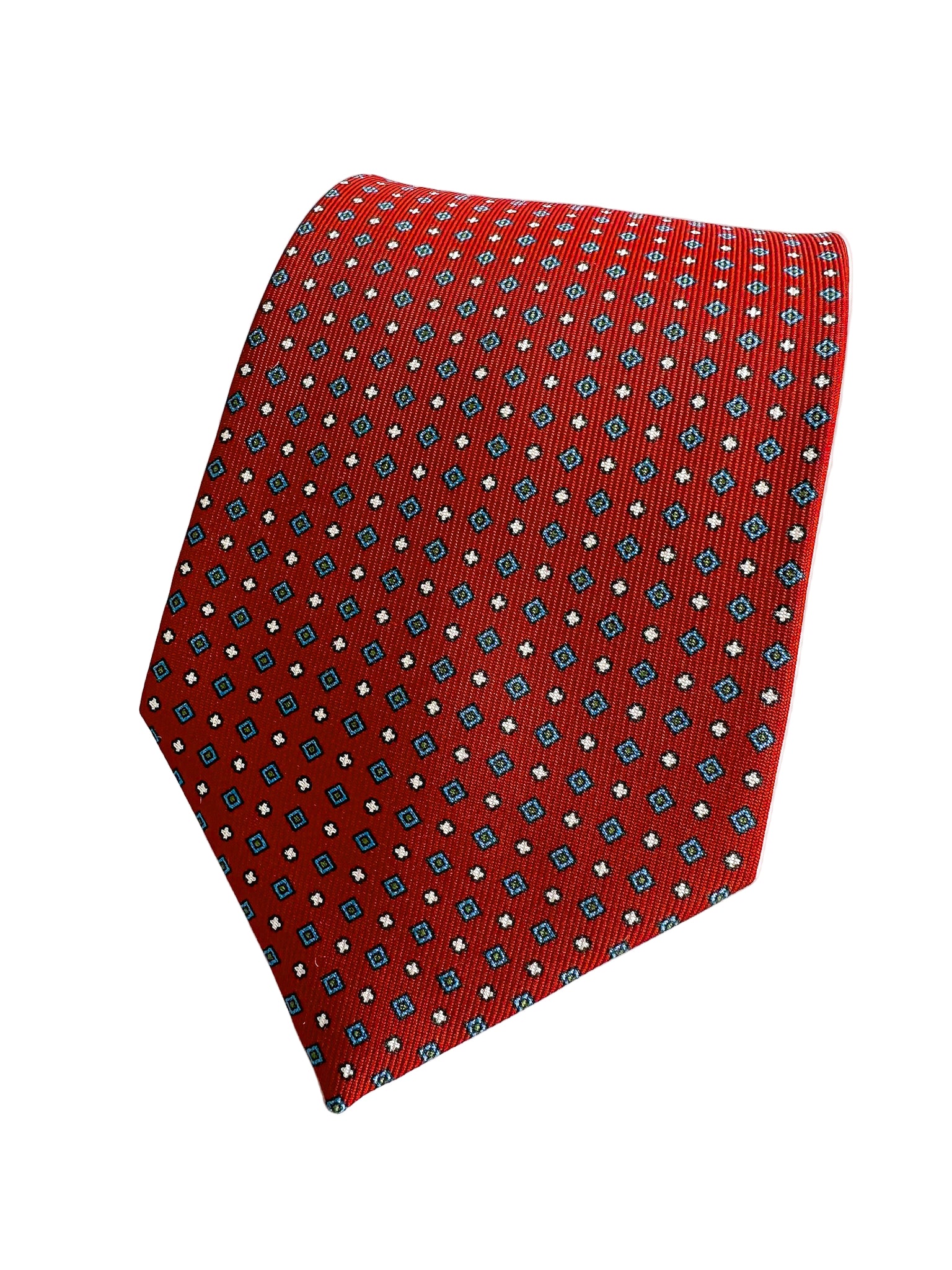 Drake's Dark Red Diamond Print Silk Tie