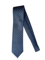 Drake's Navy Diamond Print Silk Tie