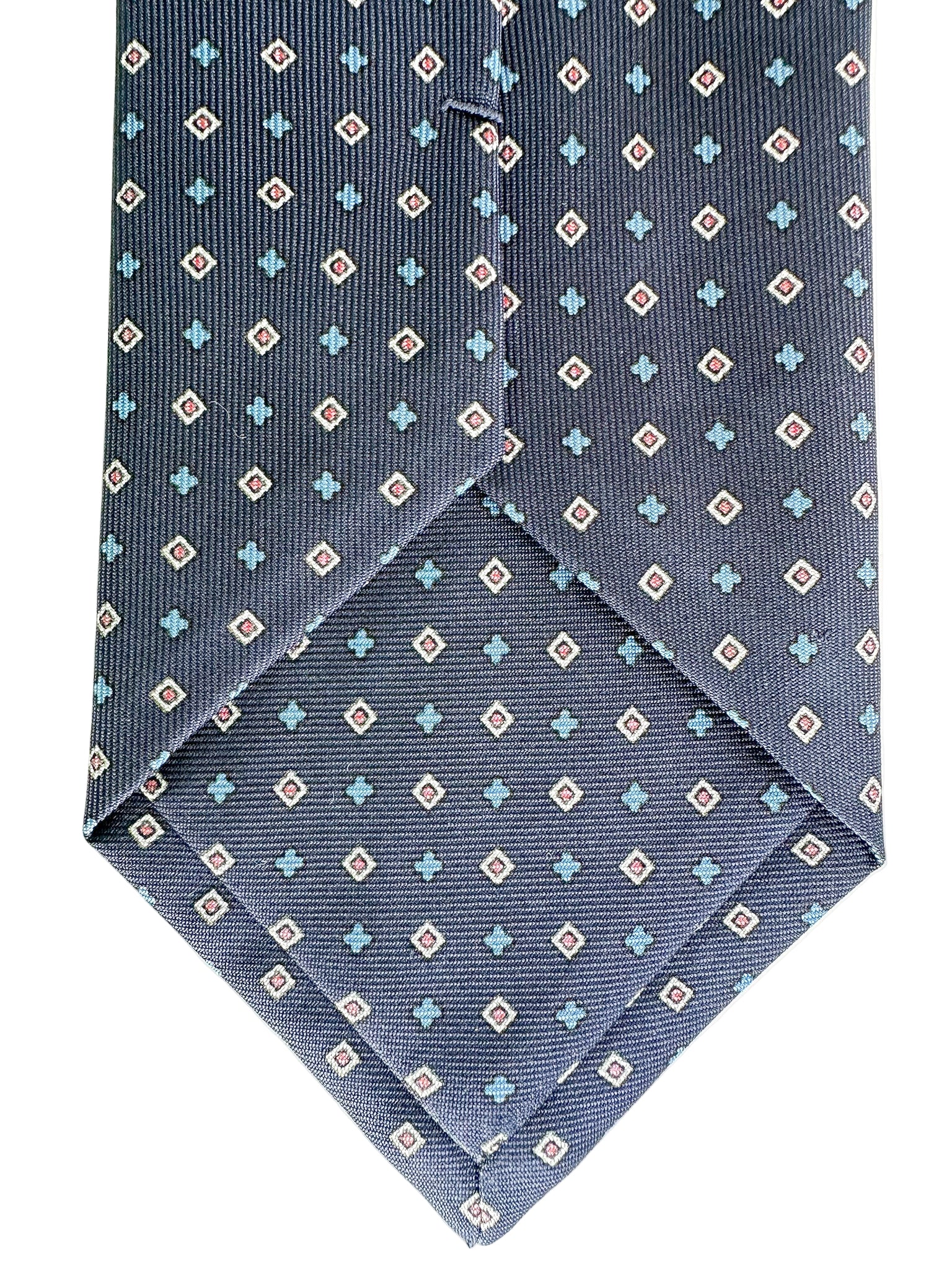 Drake's Navy Diamond Print Silk Tie