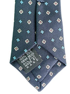 Drake's Navy Diamond Print Silk Tie