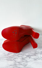 Alexander McQueen Red Platform Red Sole High Heel Boots