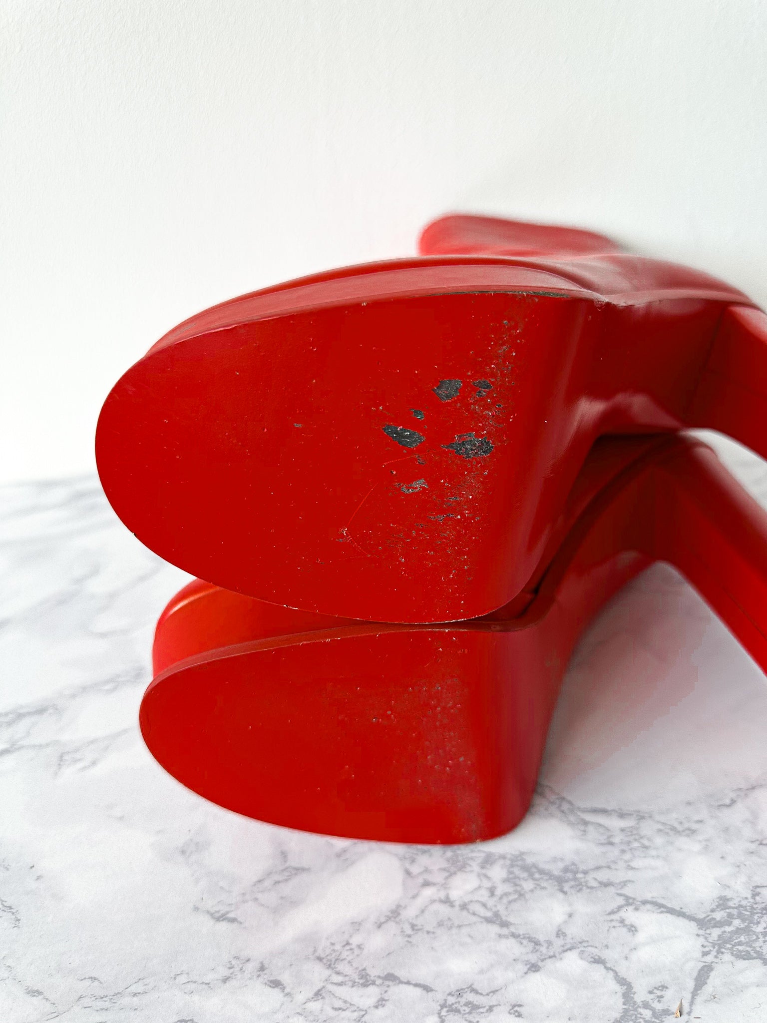 Alexander McQueen Red Platform Red Sole High Heel Boots