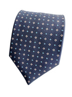 Drake's Navy Diamond Print Silk Tie