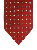 Drake's Dark Red Floral & Diamond Print Tie