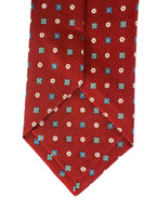 Drake's Dark Red Floral & Diamond Print Tie