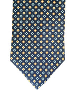 Drake's Floral Diamond Navy Silk Tie