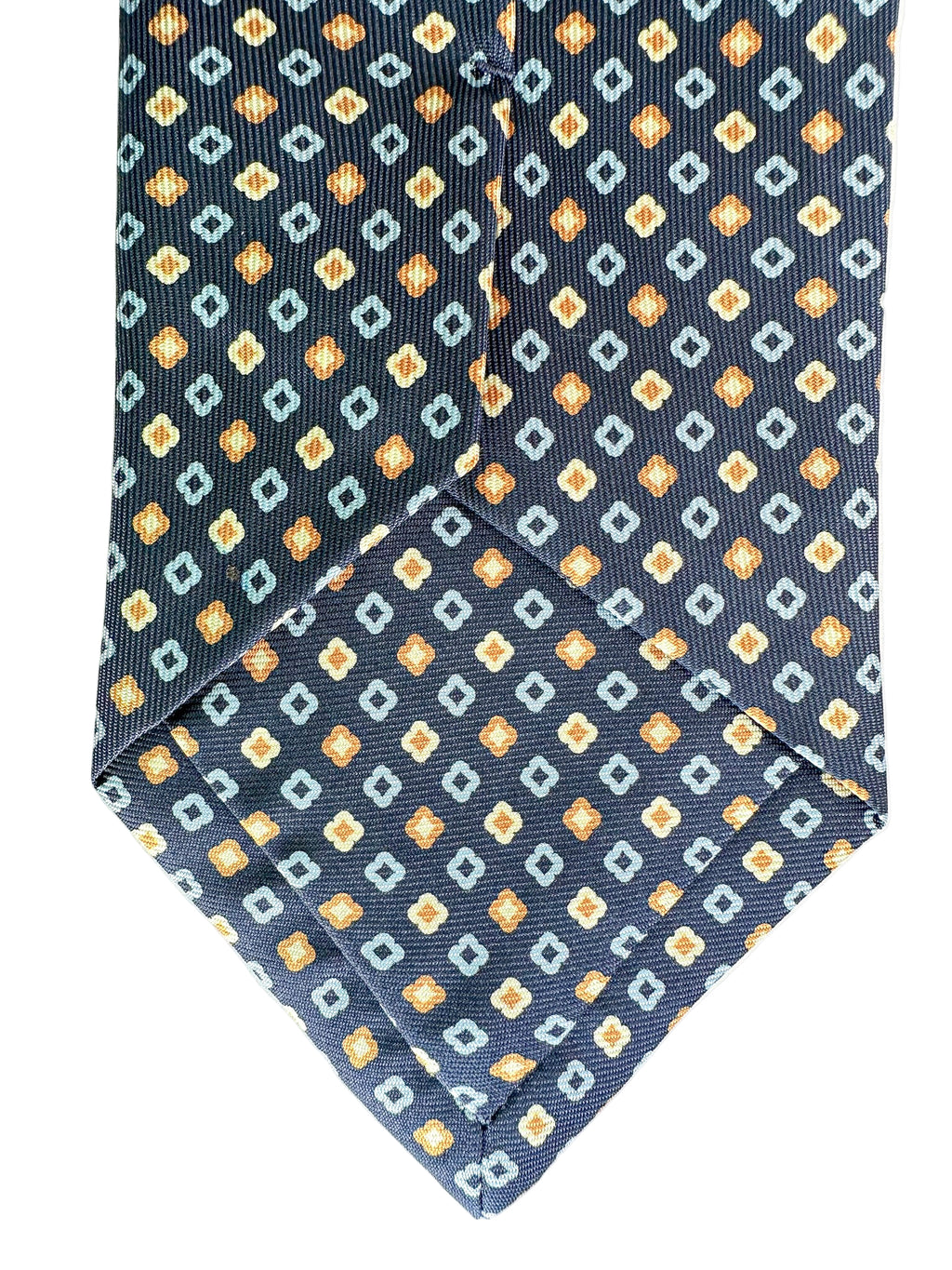 Drake's Floral Diamond Navy Silk Tie