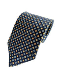 Drake's Floral Diamond Navy Silk Tie