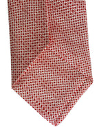 Drake's Red & White Dot Geometric Print Silk Tie
