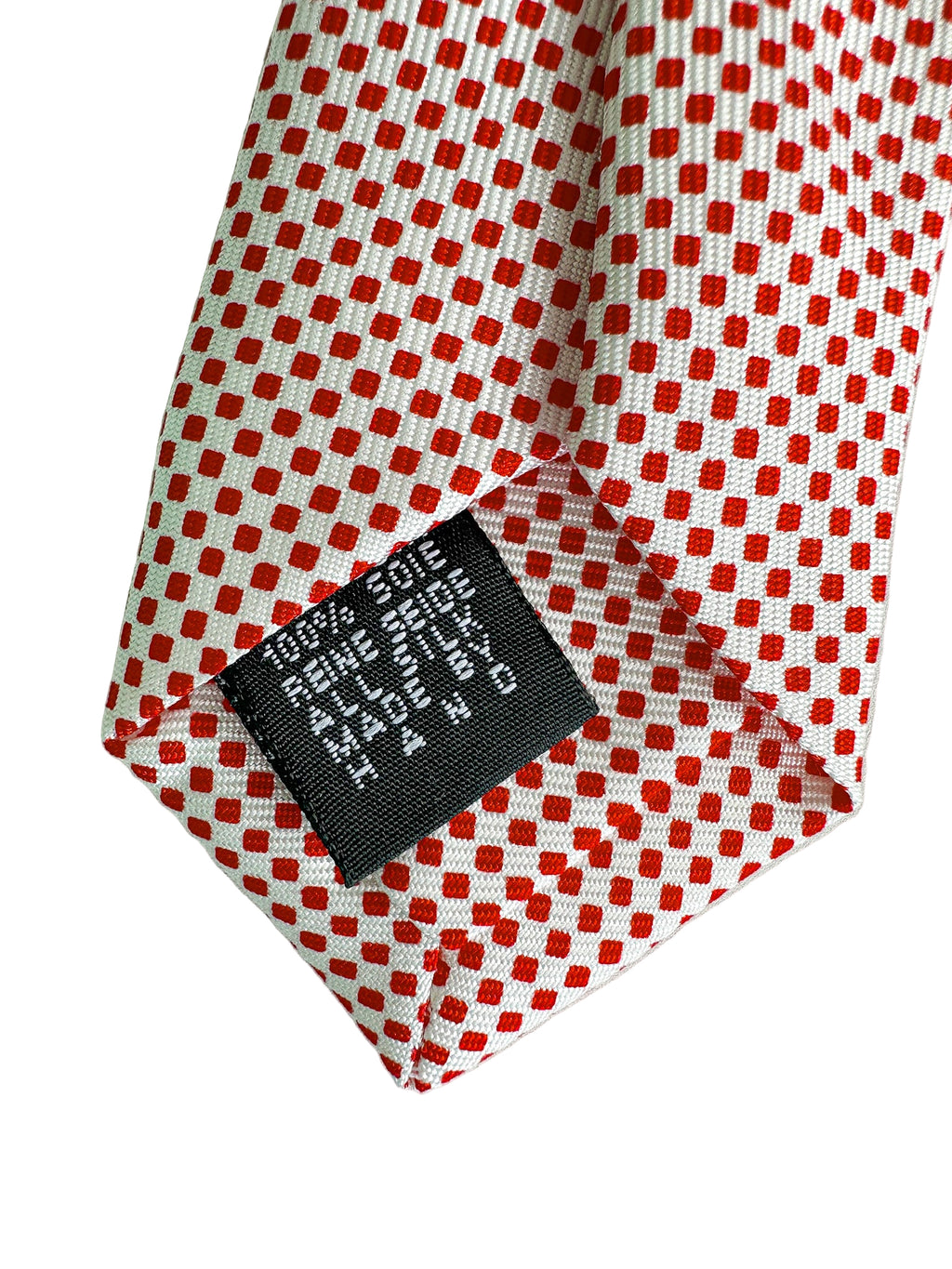 Drake's Red White Square Dot Silk Tie