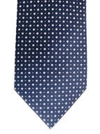Drake's Navy Silk Tie With Pink Dot Floral