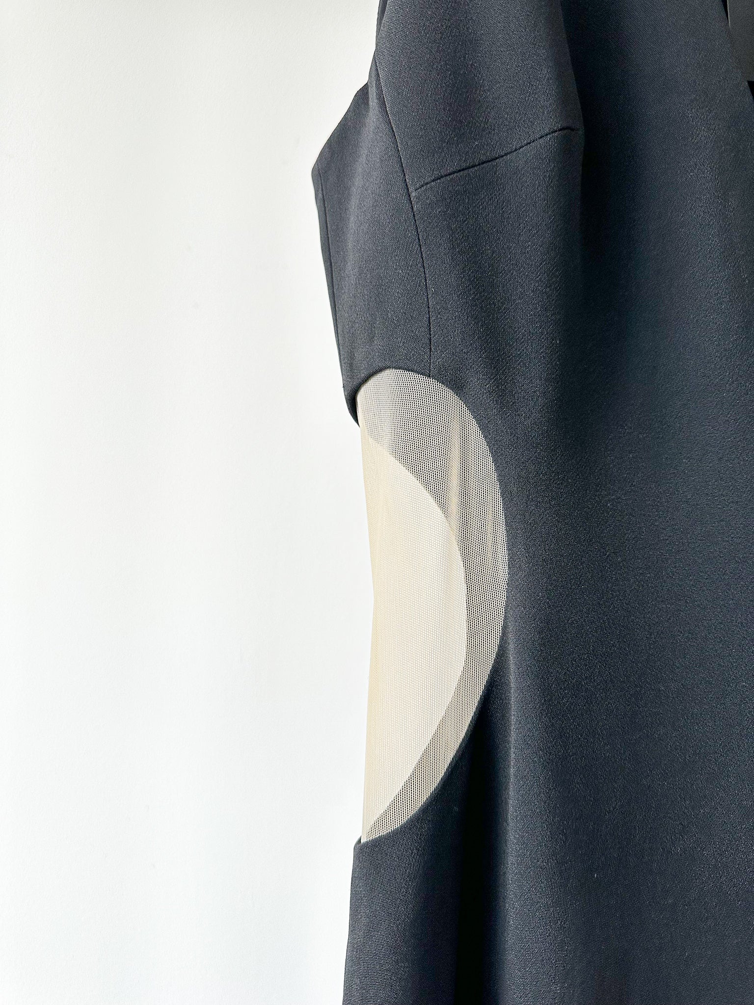 David Koma Black Cut-Out Mesh Sides V-Neck Jumpsuit - House Of Huntington