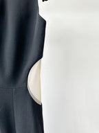 David Koma Black Cut-Out Mesh Sides V-Neck Jumpsuit - House Of Huntington